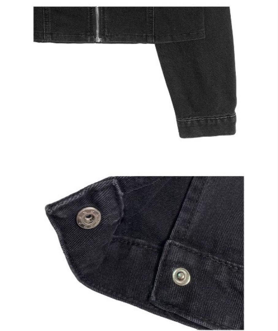 anyonemore スタンドカラーウォッシングバイカーデニムジャケット