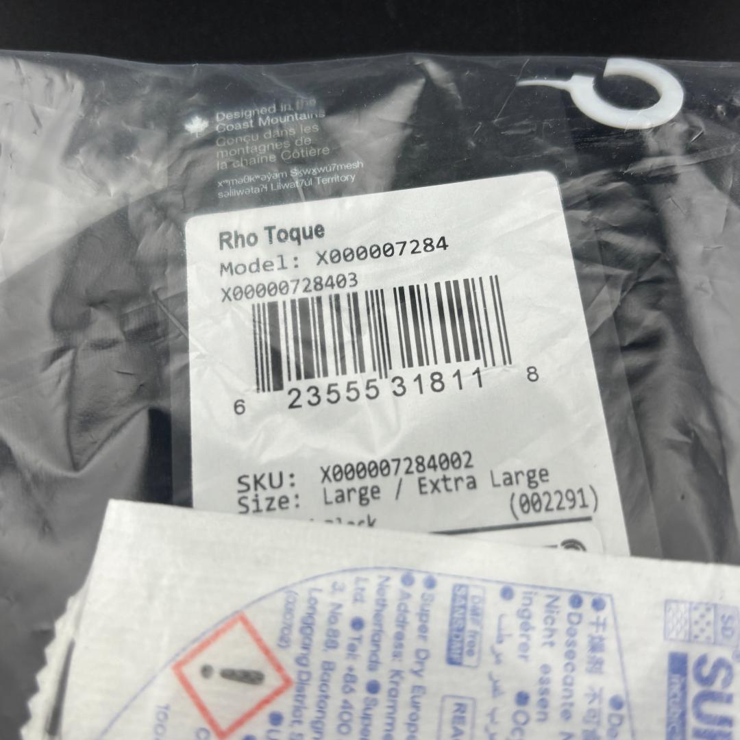 新品 ARC`TERYX Rho Toque BLACK L-XL