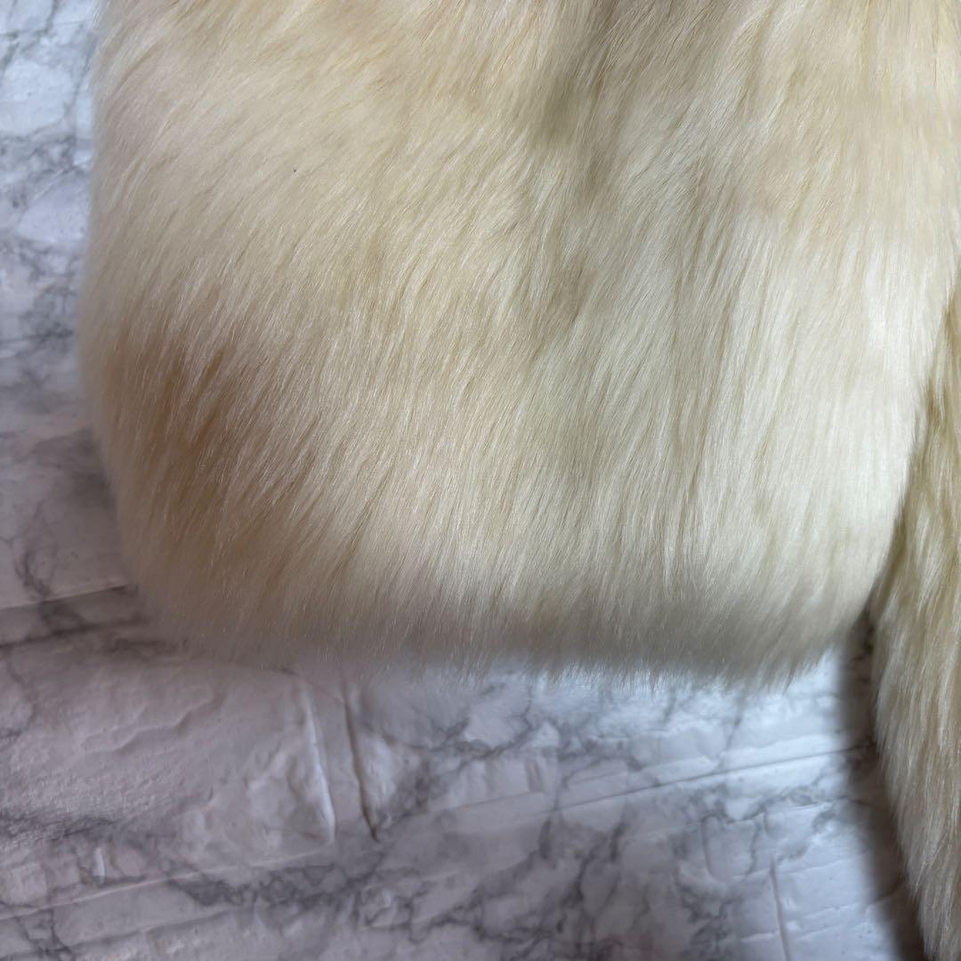 高級フォックスファーコート 42 L〜XL相当 白系