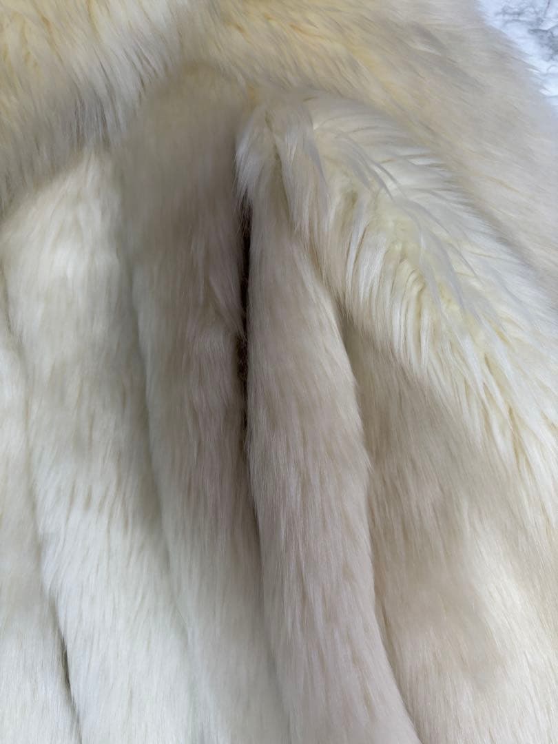 高級フォックスファーコート 42 L〜XL相当 白系