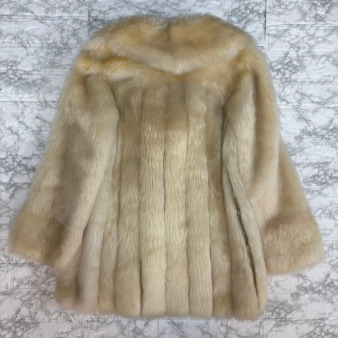 高級フォックスファーコート 42 L〜XL相当 白系