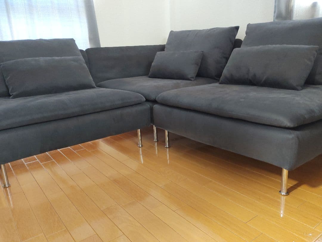 IKEA イケアソーデルハムン ソファ 1人掛け サムスタダークグレー①