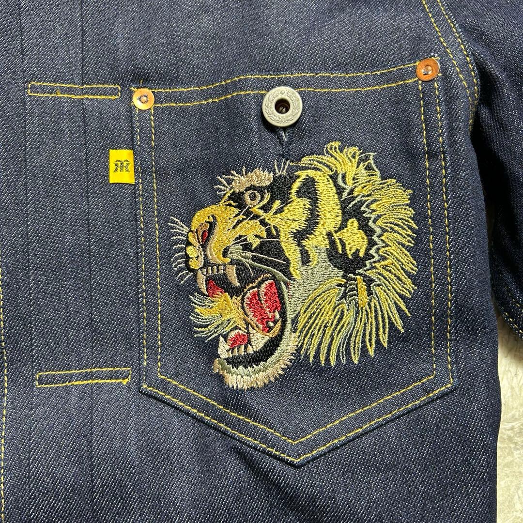 阪神タイガースX江坂ジーンズ　虎デニム　Gジャン　虎刺繍　M