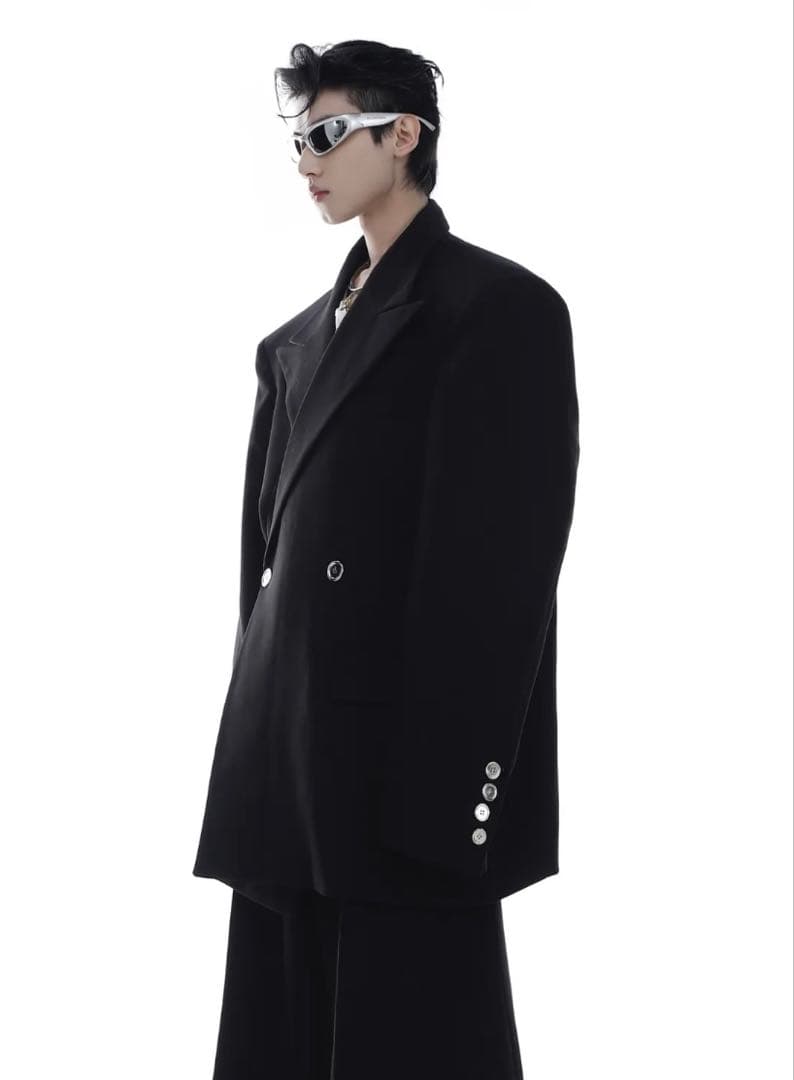 オーバーサイズ ブラック テーラードジャケット セットアップ