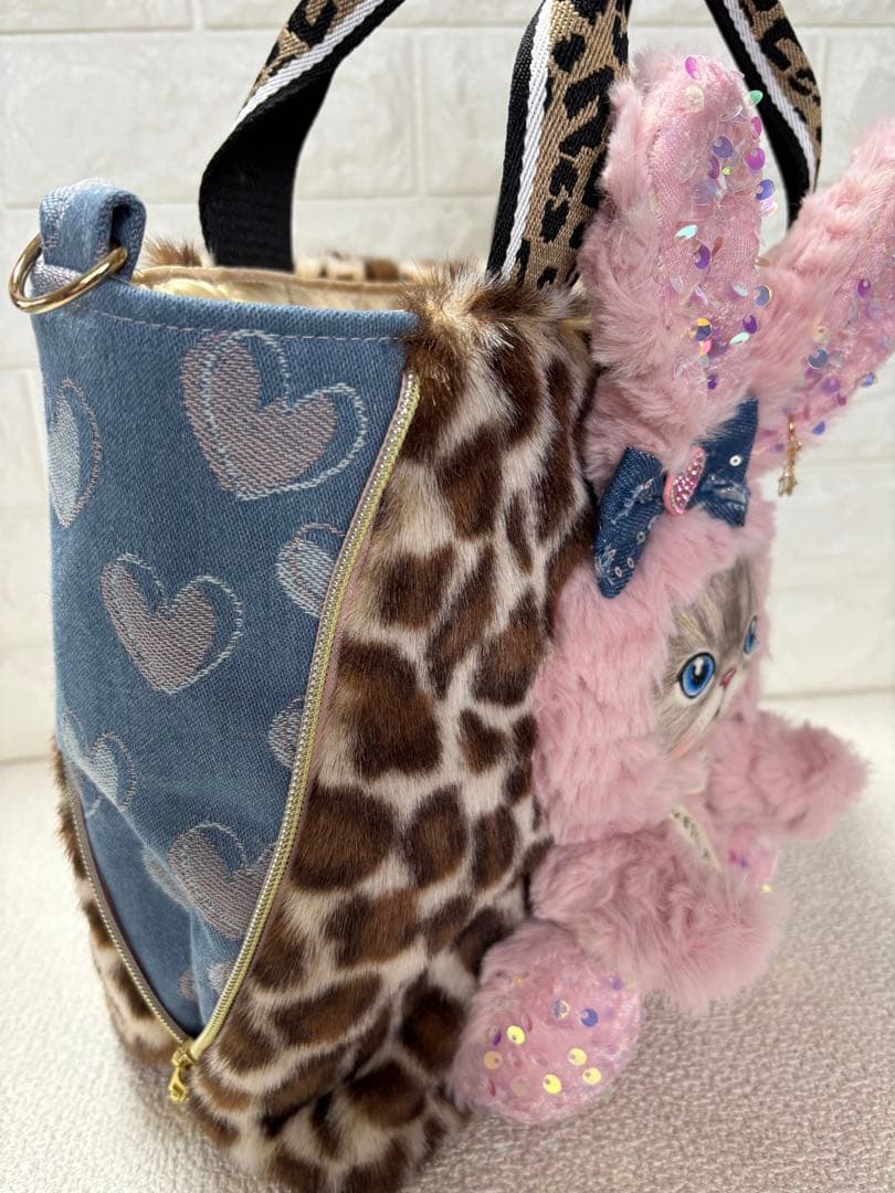 ざ*ろ様 コヤンイサムチョン　サイドファスナーバッグ（大）　ヒョウ柄　ルミちゃん