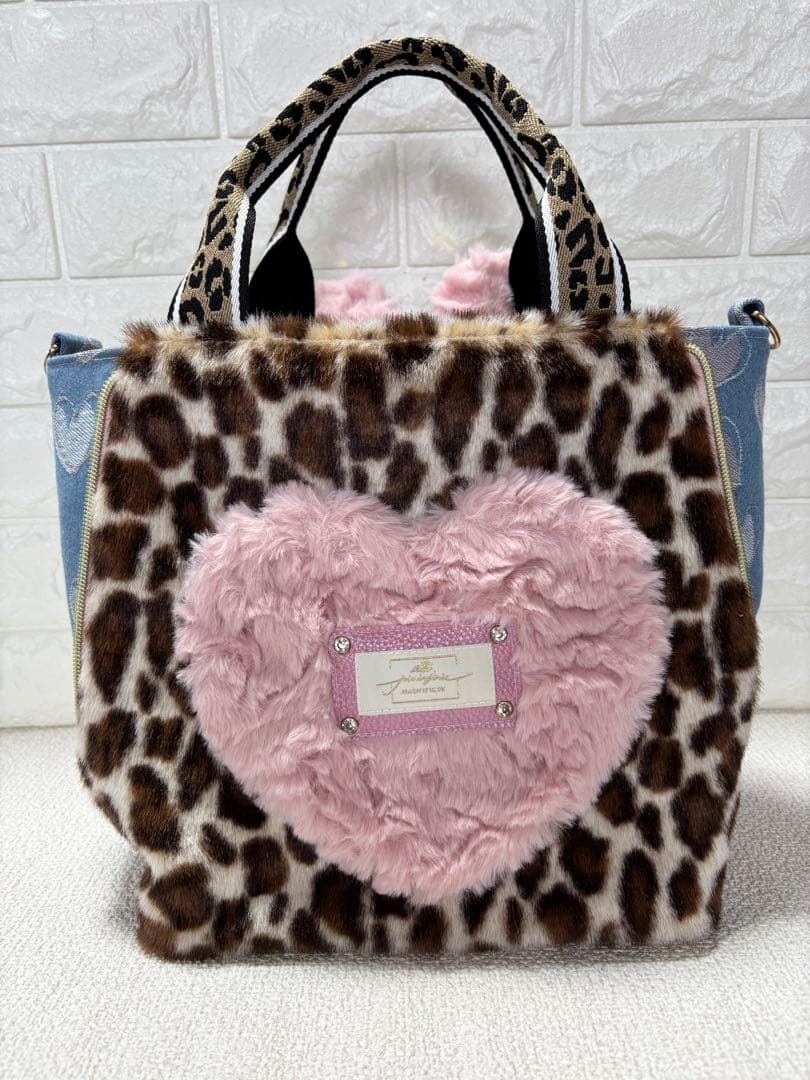 ざ*ろ様 コヤンイサムチョン　サイドファスナーバッグ（大）　ヒョウ柄　ルミちゃん