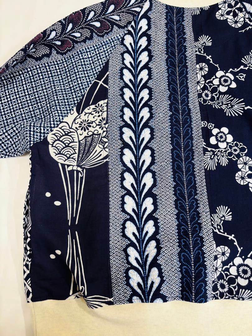 浴衣リメイク93番　浴衣地パッチワーク単衣スカジャン風