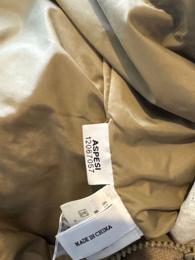 ASPESI アスペジ ナイロンジャケット ベージュ S ミリタリー風 軽量
