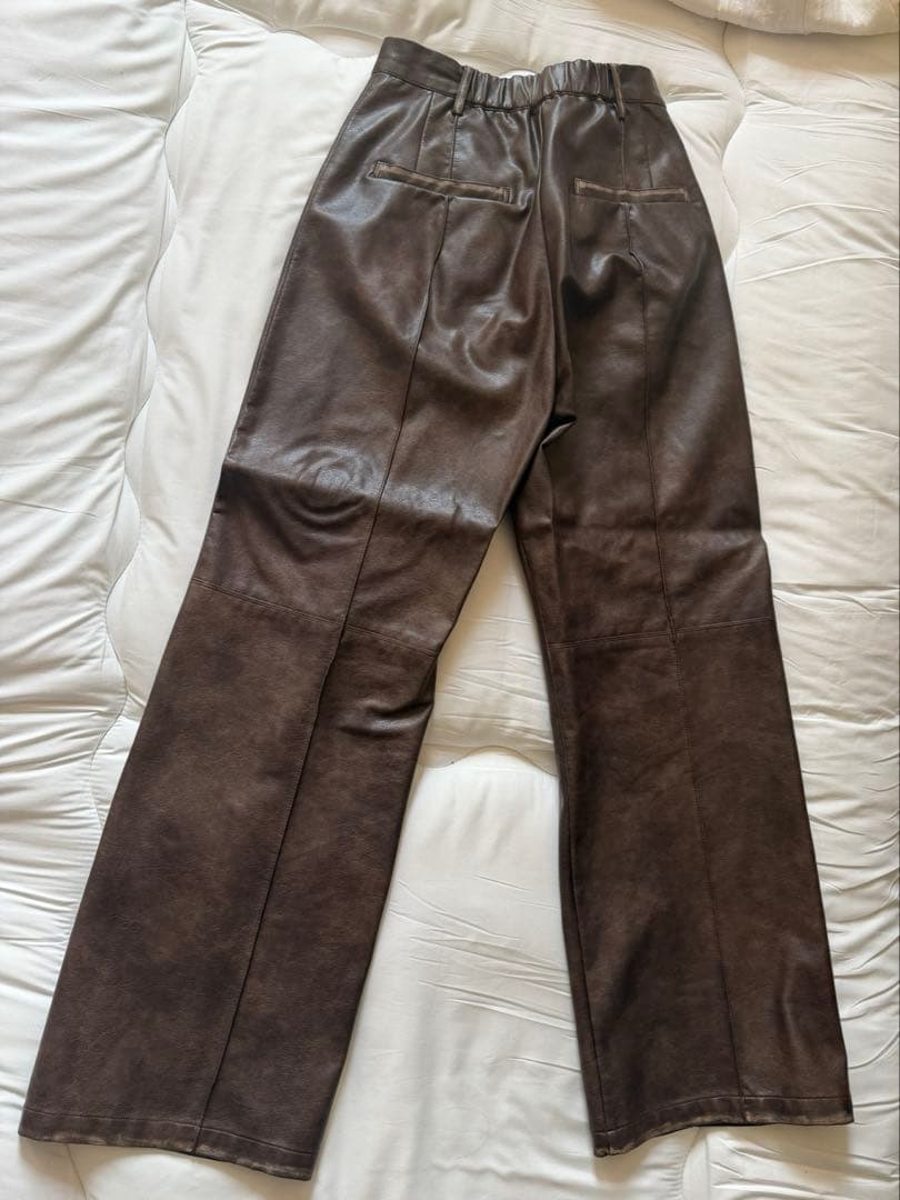 【美品】SYNTHETIC LEATHER COLOR SCHEME PANTS