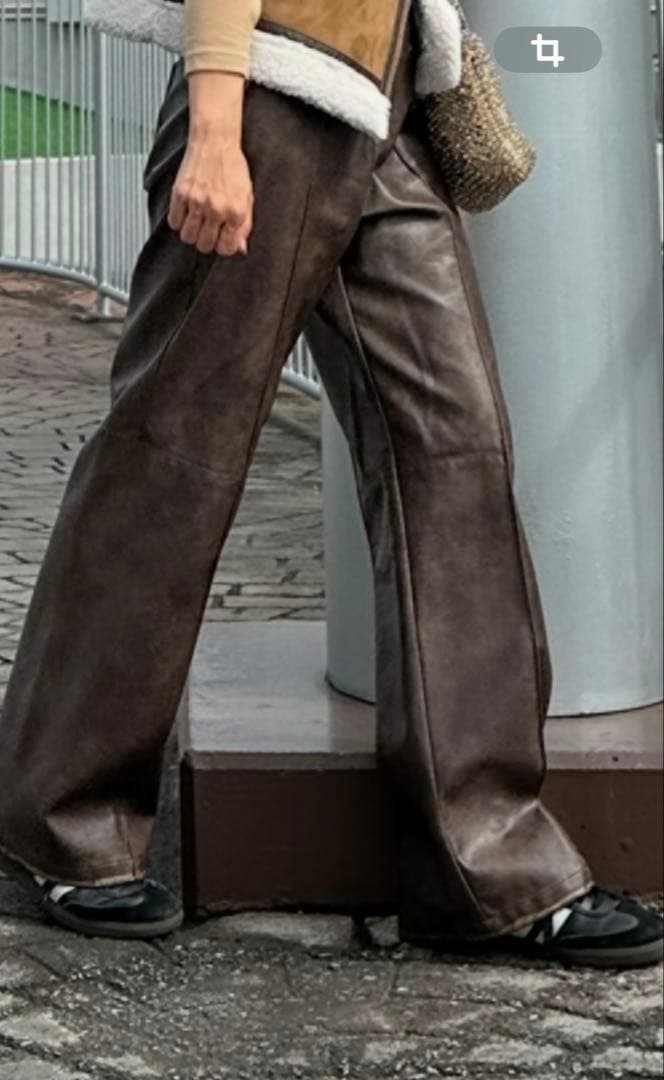 【美品】SYNTHETIC LEATHER COLOR SCHEME PANTS