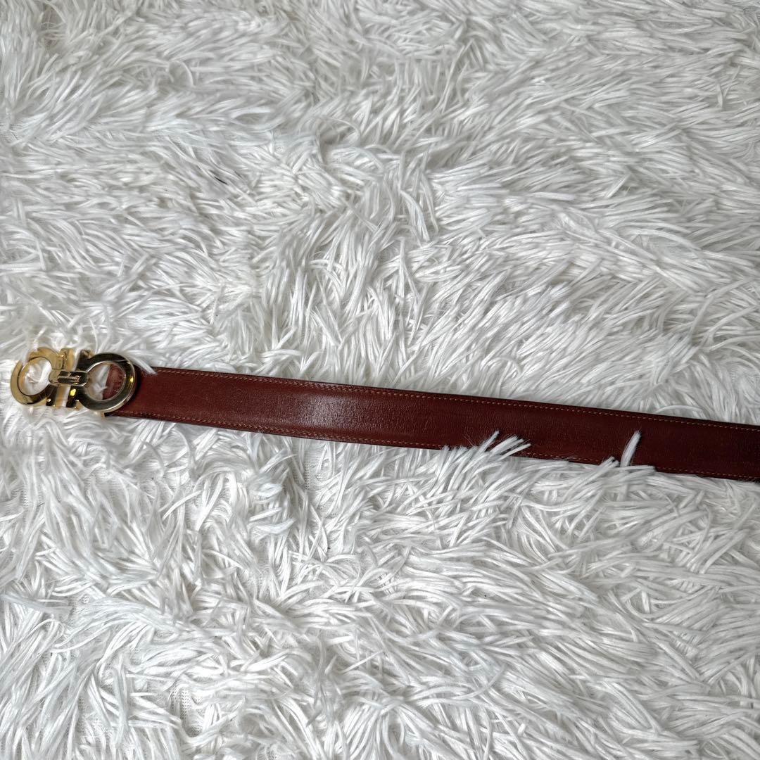 サルヴァトーレフェラガモ ガンチーニ 金金具 ベルト レザー ブラウン