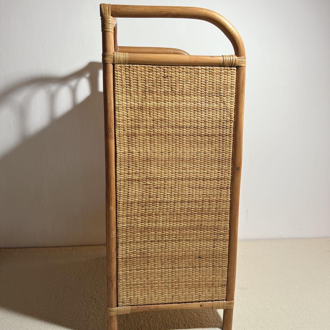 レトロ✨ラタン5段チェスト籐タンス　掃除済