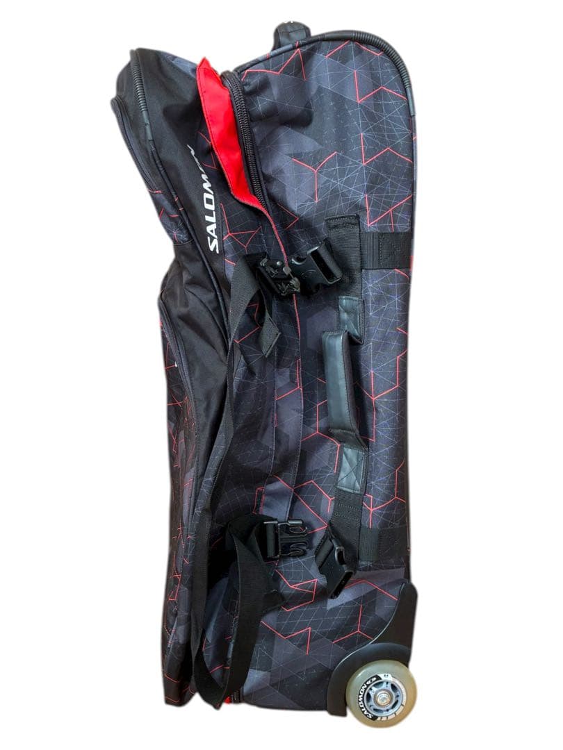 【美品】 SALOMON サロモン キャリーバッグ 3way黒×赤　100L