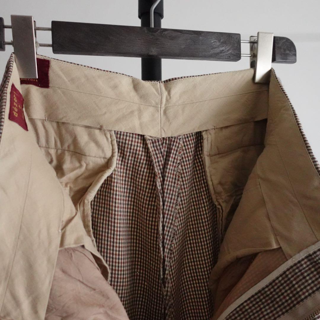 1990s DEZERT ガンクラブチェック　2タック　ワイドトラウザーズ