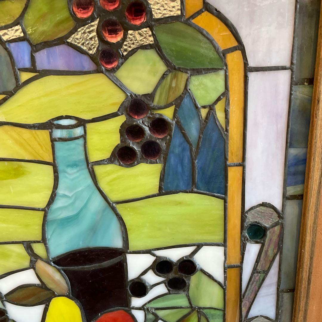 N*o様 ステンドグラス パネル ワイナリー 農園風景 約94×58cm 壁掛け