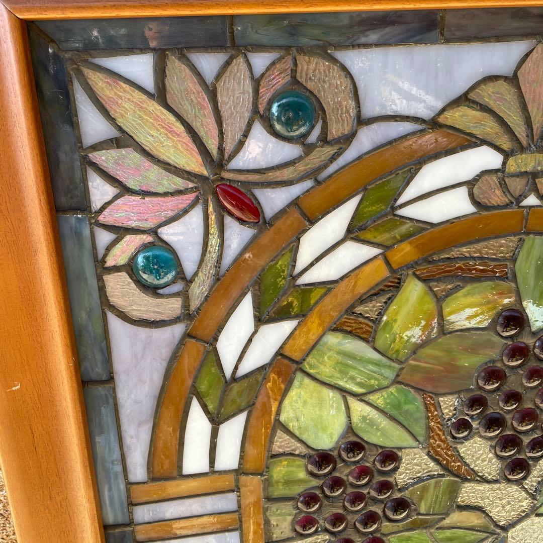 N*o様 ステンドグラス パネル ワイナリー 農園風景 約94×58cm 壁掛け