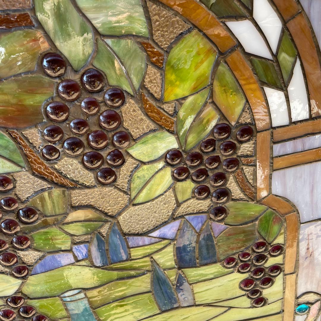 N*o様 ステンドグラス パネル ワイナリー 農園風景 約94×58cm 壁掛け