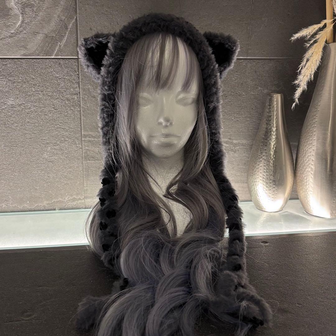 kurag様オーダー　猫耳ニット帽　ボンネット