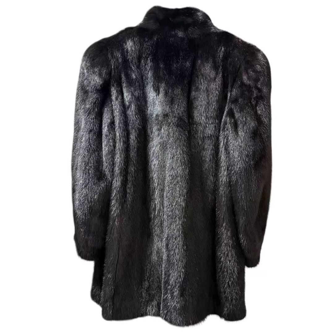 FOND　ミンクコート　毛皮　リアルファー　柔らか　黒艶　着丈78