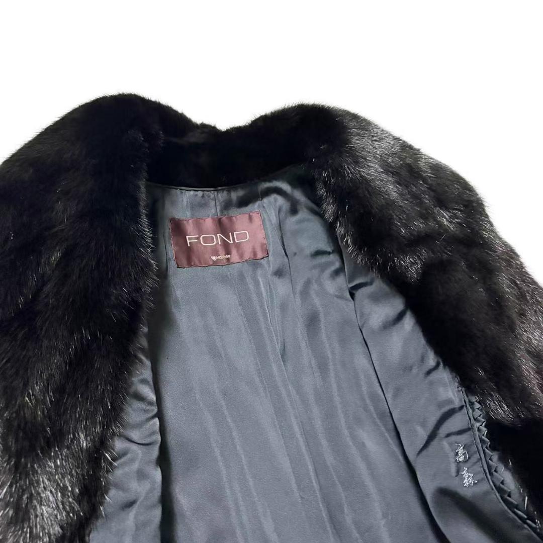FOND　ミンクコート　毛皮　リアルファー　柔らか　黒艶　着丈78