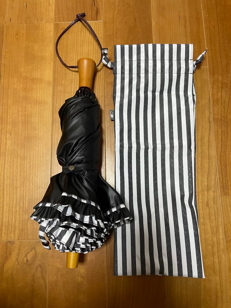 サンバリア100 日傘　ストライプ　フリル