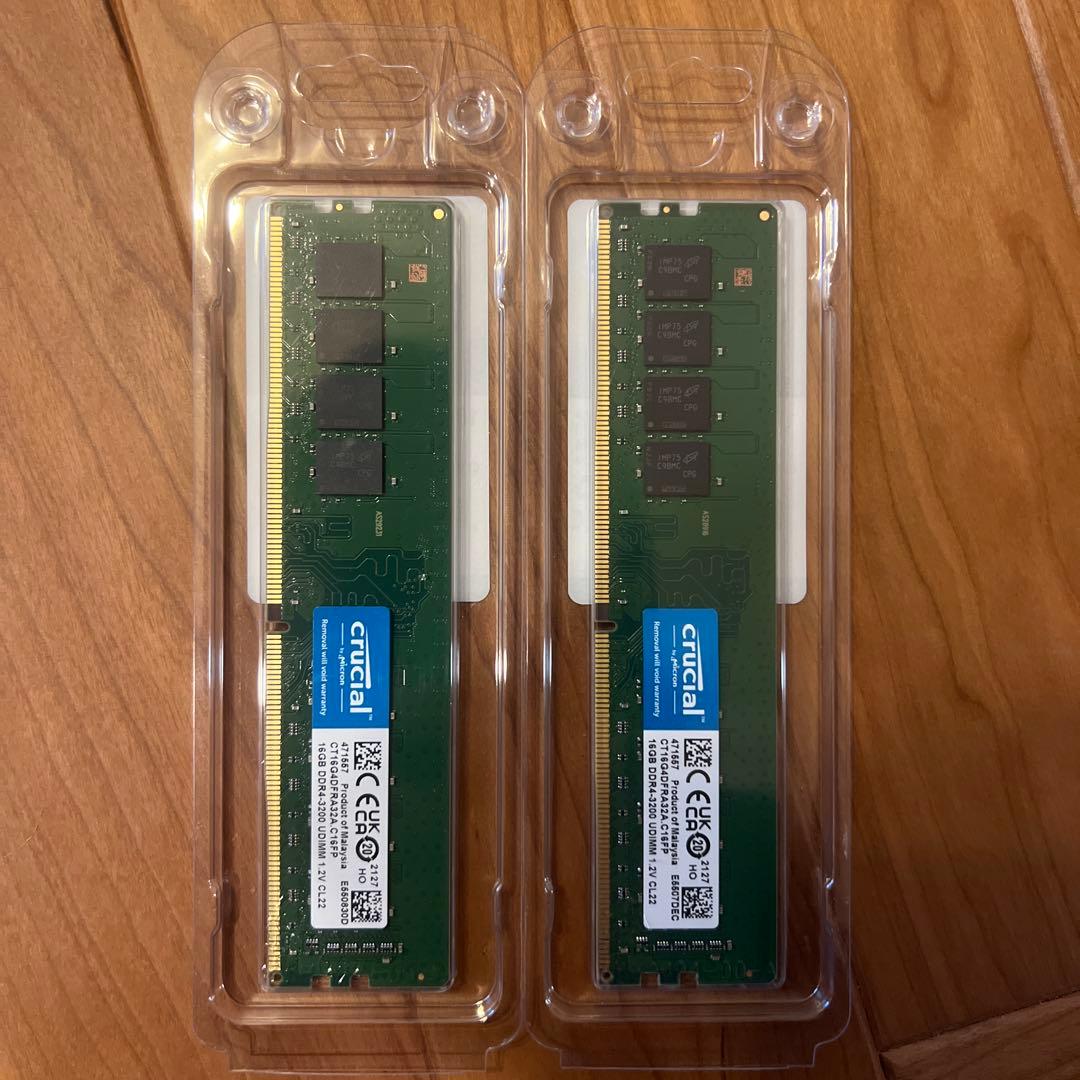【新品未開封】Crucial 32GB DDR4-3200 メモリ UDIMM