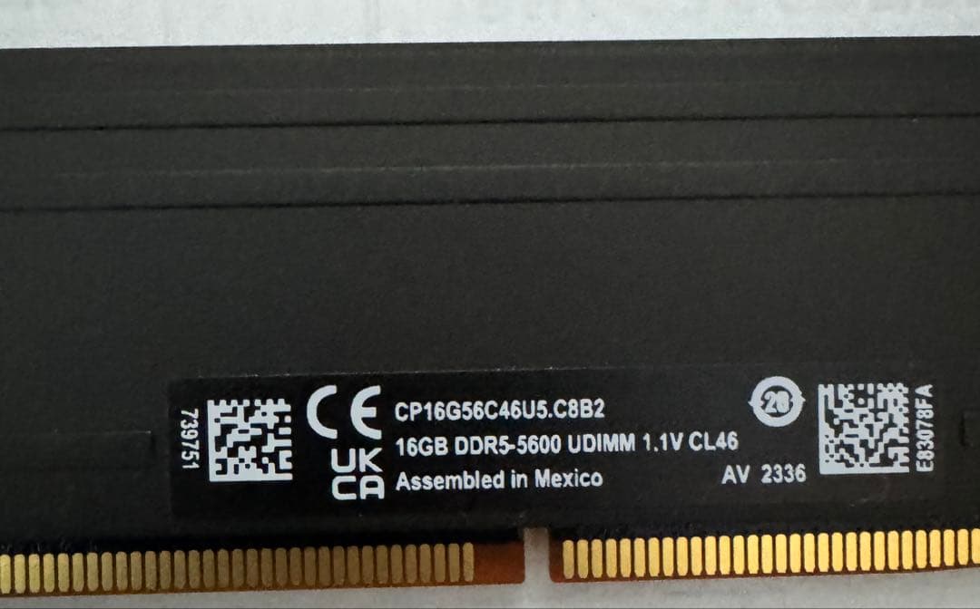 Crucial DDR5 5600 16GB 2枚　32gb