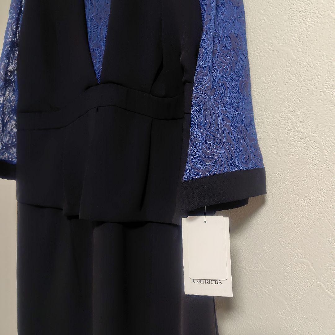 新品【Callarus】カラルス スタンドカラーレース切替デザインワンピース