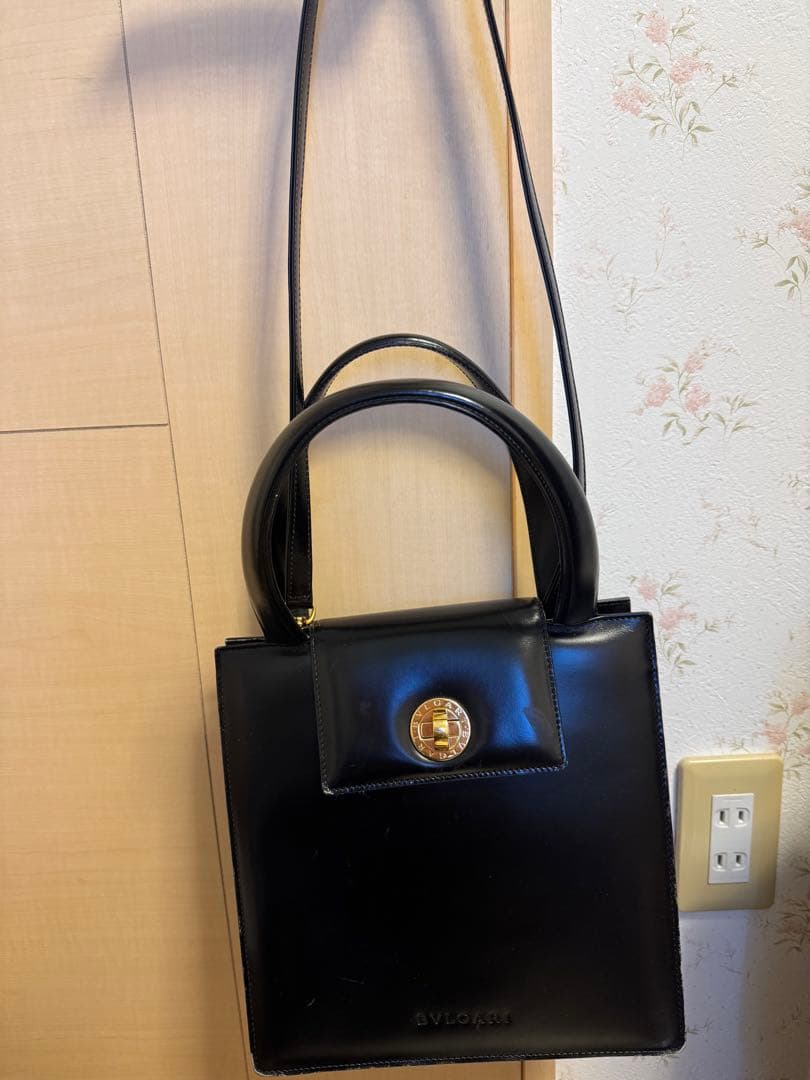 ブルガリ BVLGARI ブラック 本革 2wayハンドバッグ