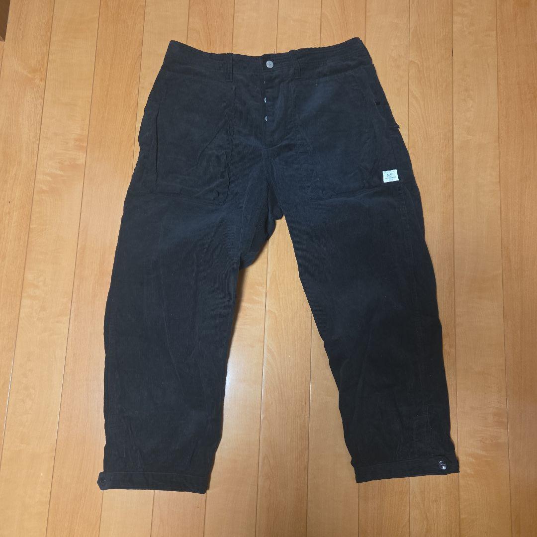 最終値下げ‼️ササフラス　コーデュロイのワークパンツ　ブラック