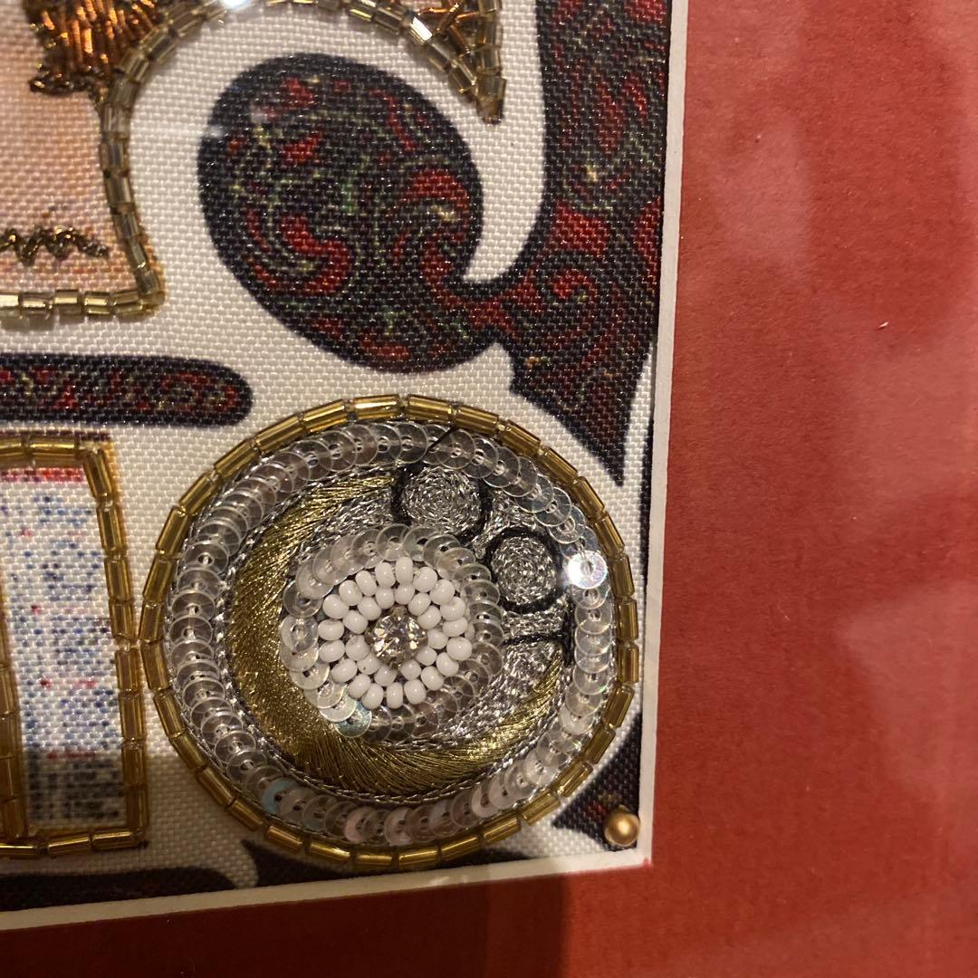 手刺繍　絵画　アルフォンスミュシャ