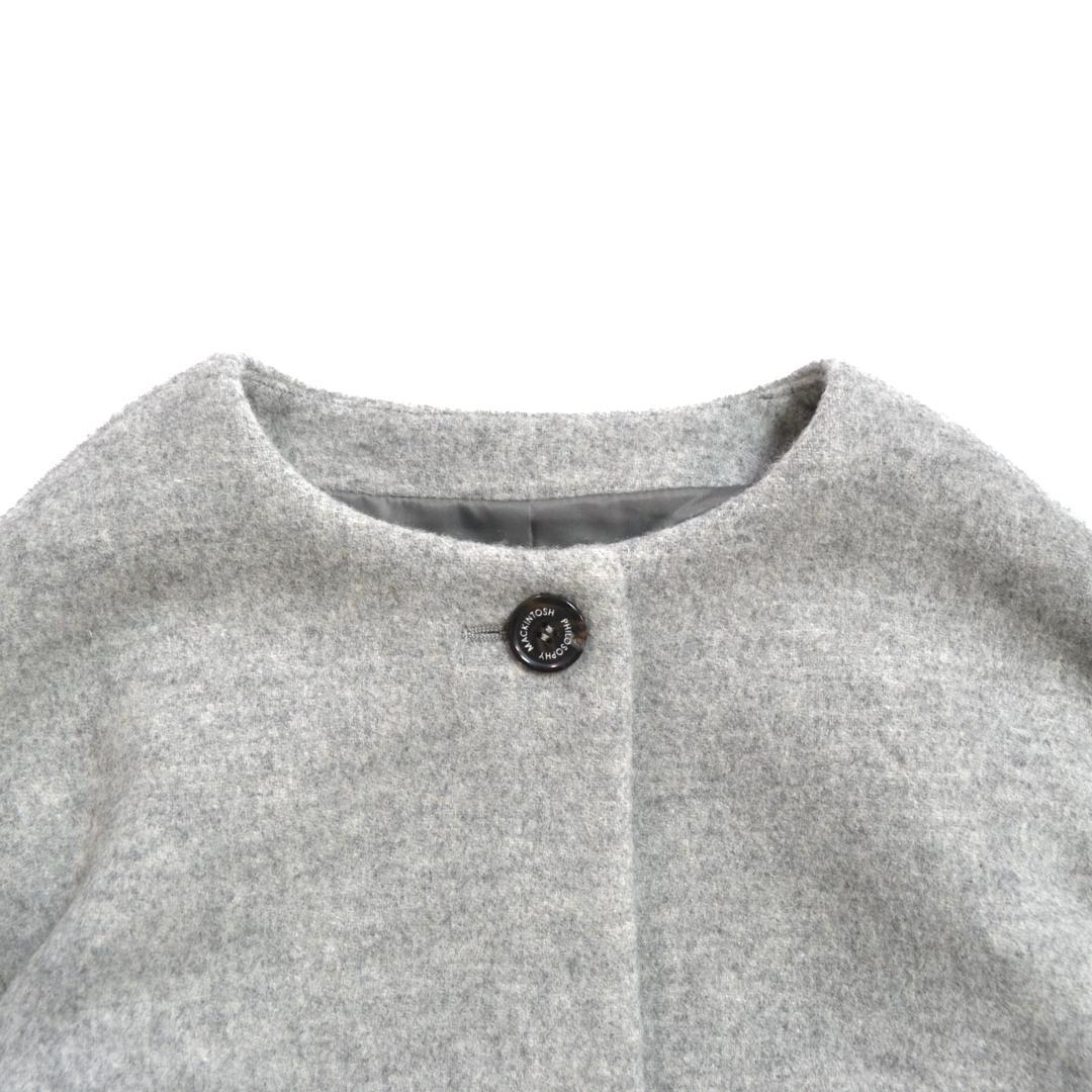 【極美品】MACHINTOSH PHILOSOPHY ウール混ノーカラーコートS