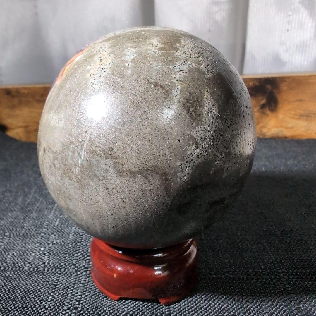 チ*ー様 アメジスト 球体 置物 木製台座付き