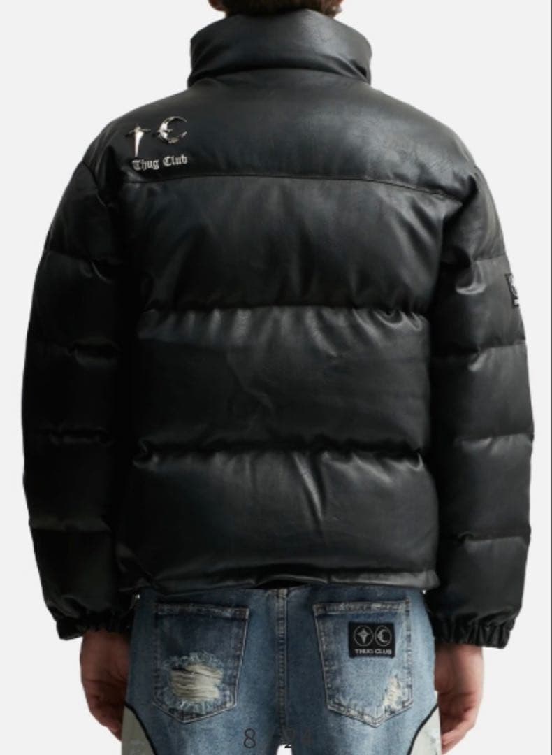 即日発送　thug club ダウンジャケット　サグクラブ　Mサイズ　レザー