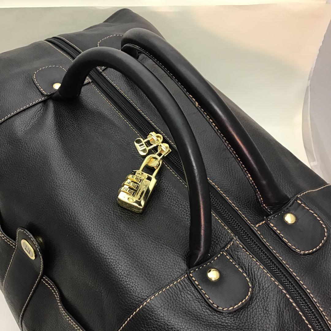 ‼️ダンヒルdunhill‼️ブラック レザー　2wayショルダー付きボストンバッグ