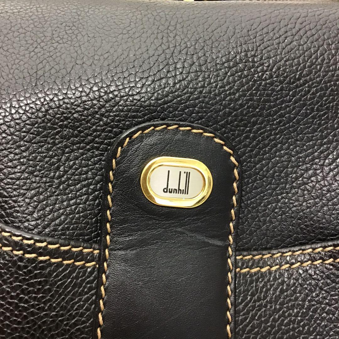‼️ダンヒルdunhill‼️ブラック レザー　2wayショルダー付きボストンバッグ