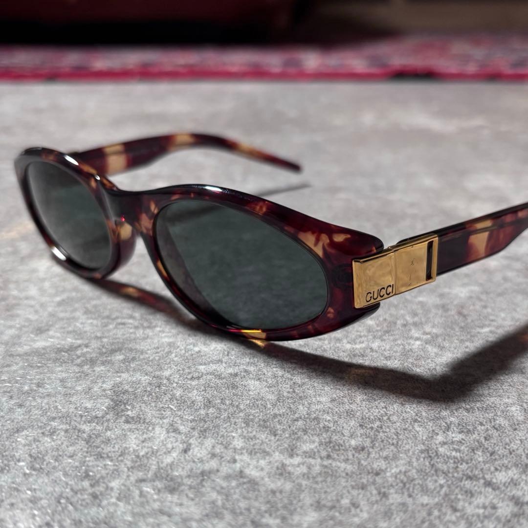 小物 00s y2k GUCCI square oval sunglasses