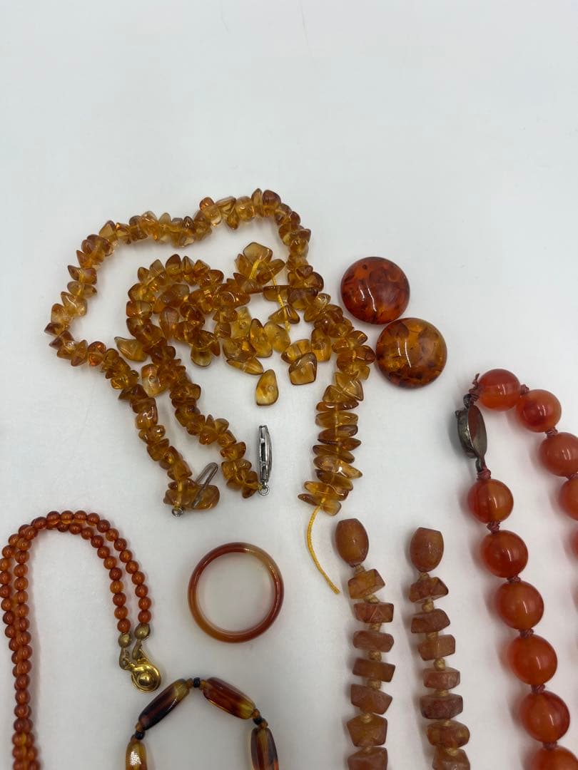 鼈甲？　琥珀？　アクセサリー　シルバー　ジャンク　まとめ売り　総重量約410g