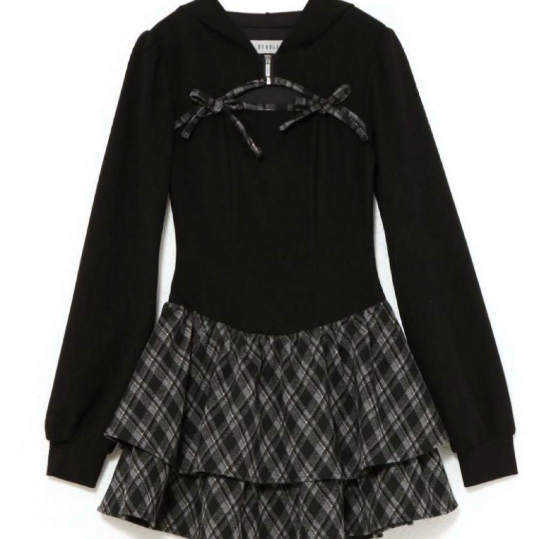 BUBBLES バブルス チェックパーカーワンピース