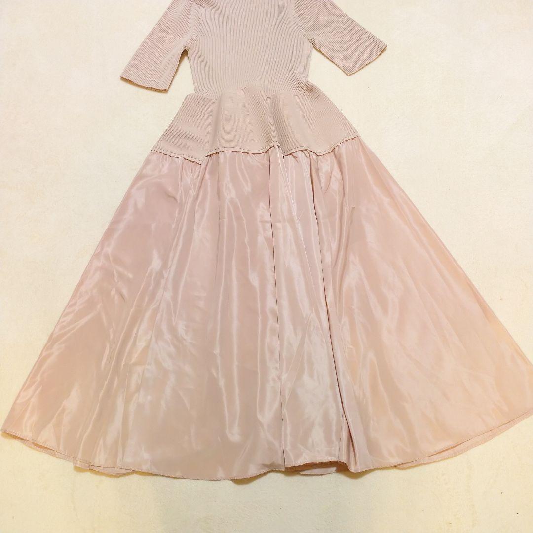 美品✨️CELFORD セルフォード ニットドッキングタフタワンピース ペプラム