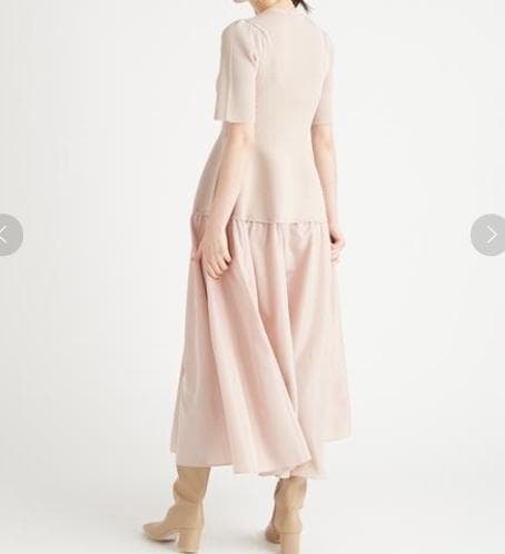 美品✨️CELFORD セルフォード ニットドッキングタフタワンピース ペプラム