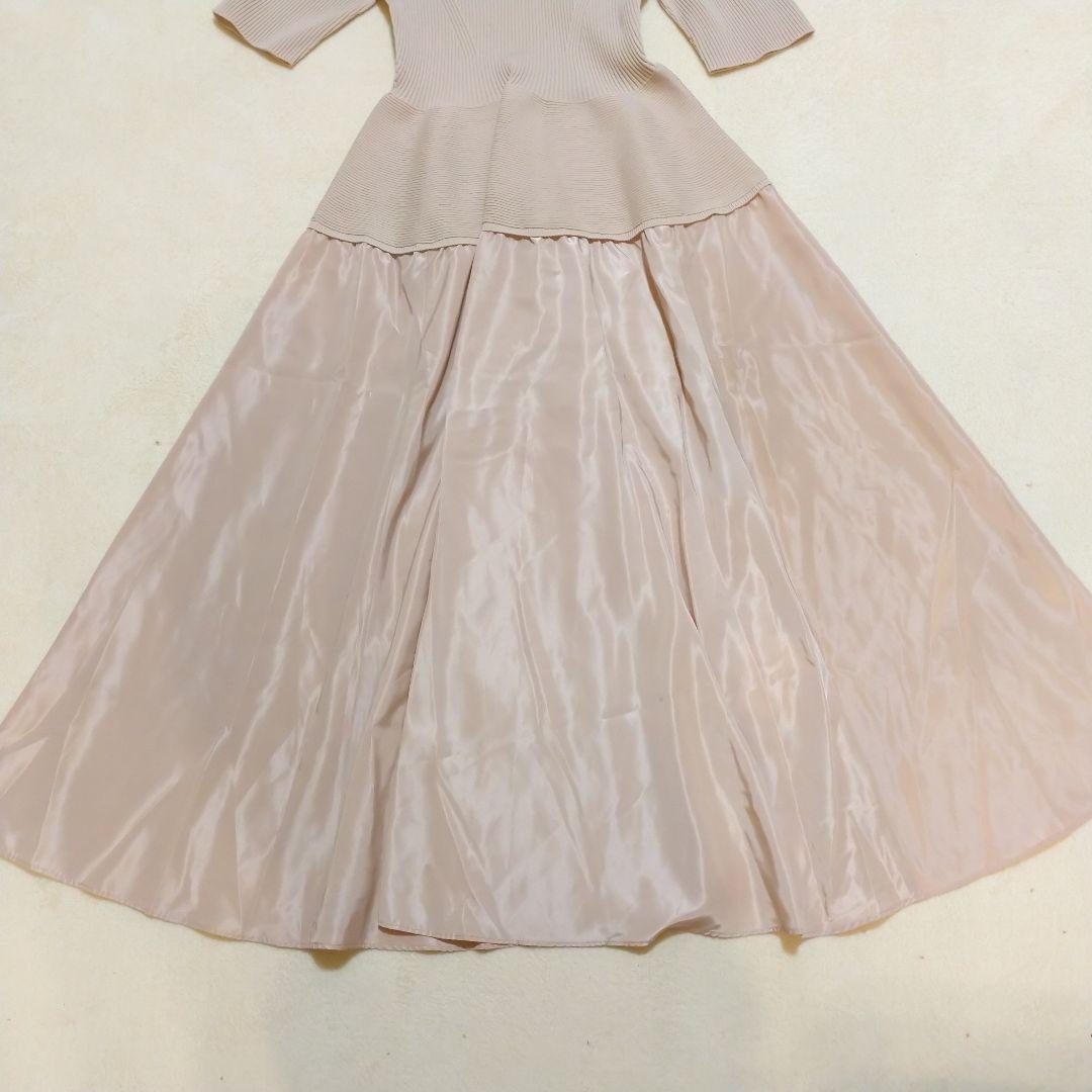 美品✨️CELFORD セルフォード ニットドッキングタフタワンピース ペプラム