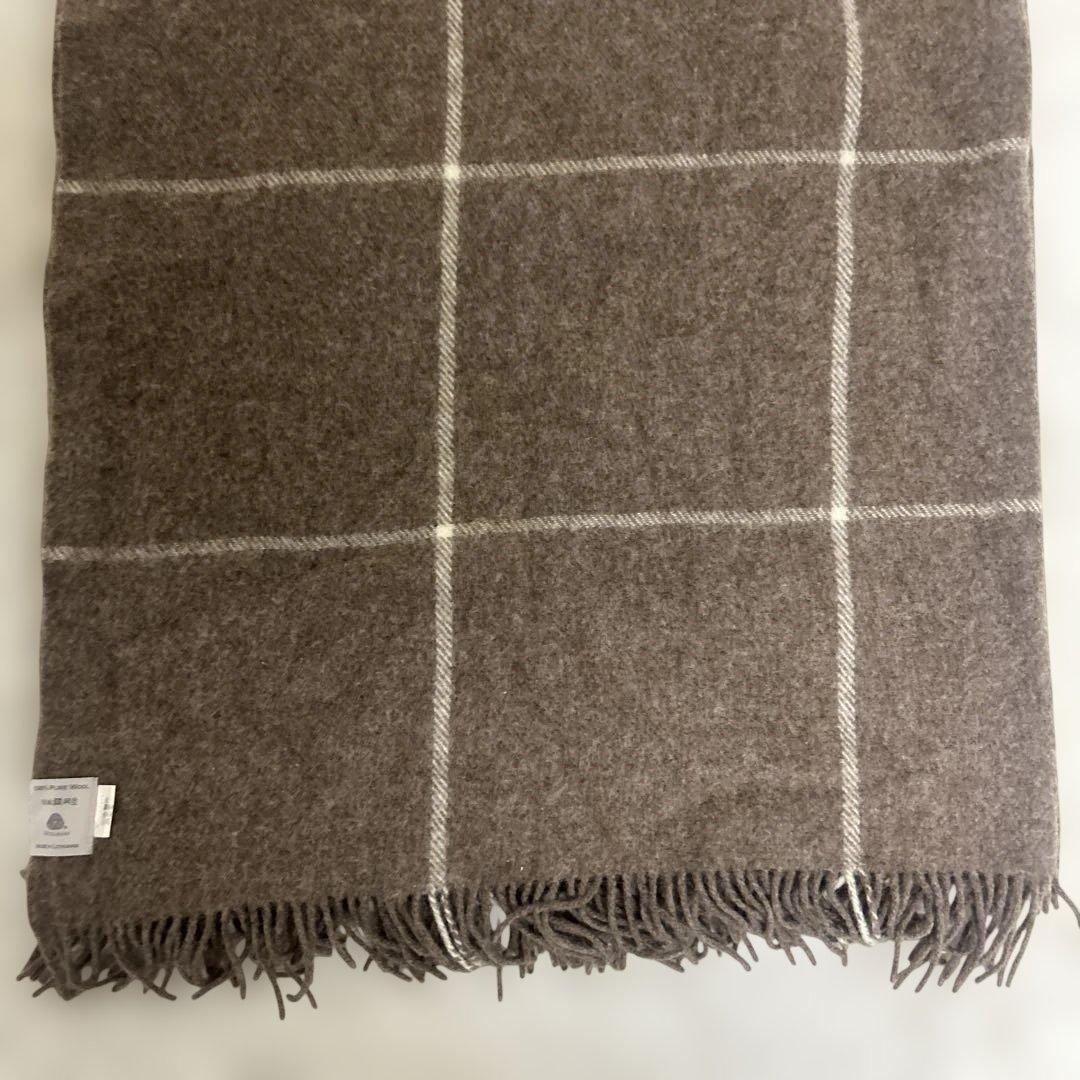 【美品】シルケボー　ブランケット　大判　ブラウン　チェック　130×185cm