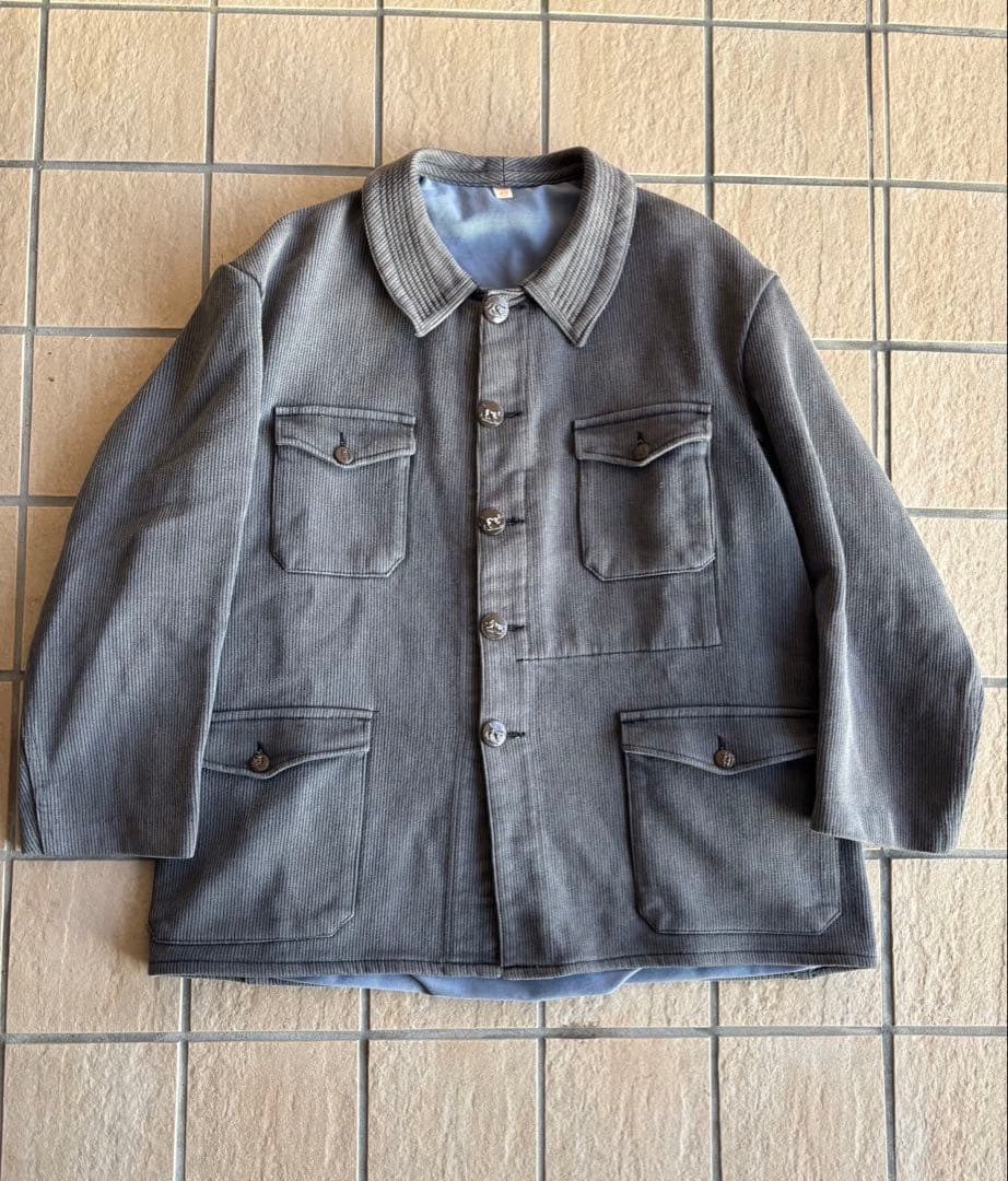 40s euro hunting jacket 動物ボタン フレンチ