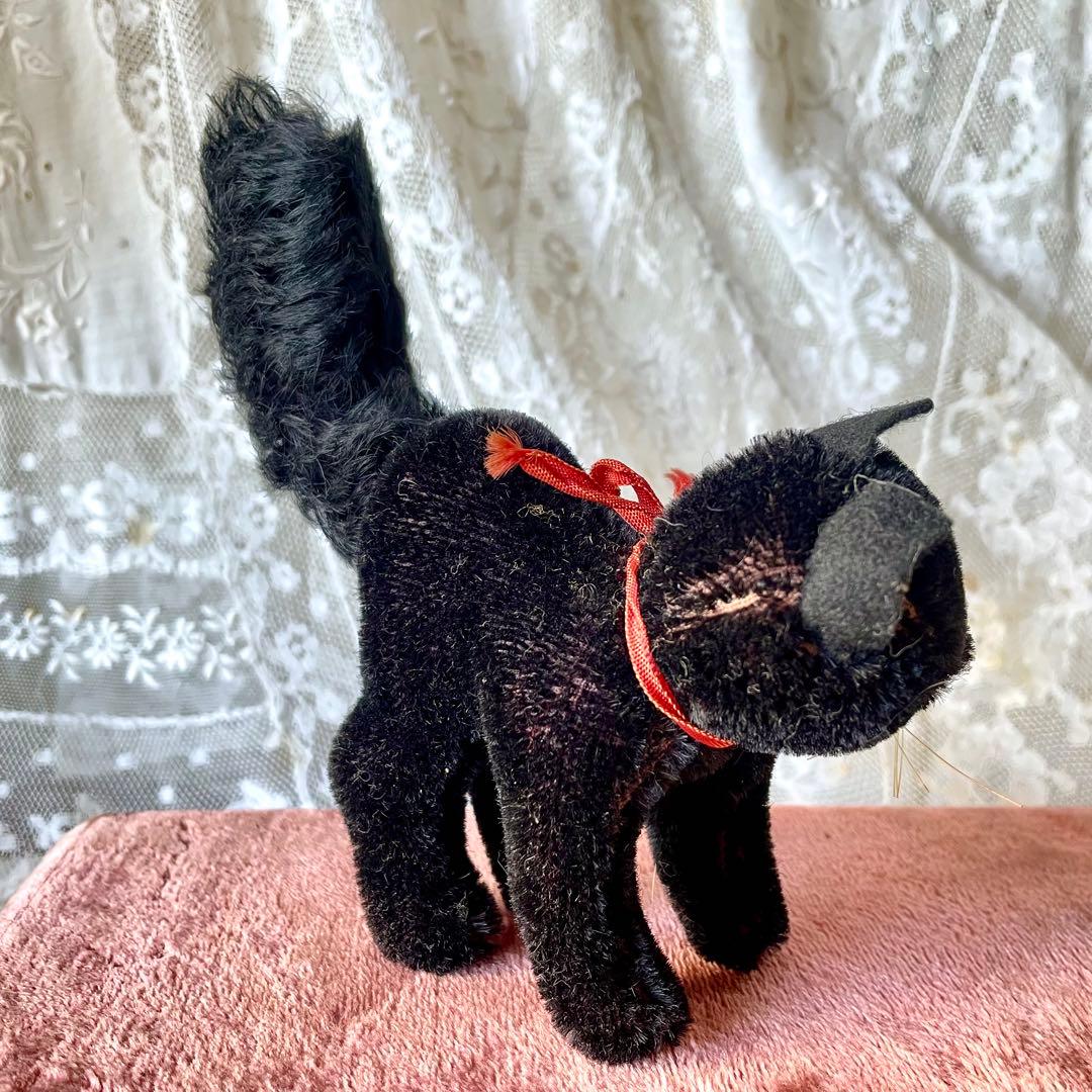 ハーマン黒猫ぬいぐるみ　ドイツヴィンテージHERMANN 検フランスアンティーク