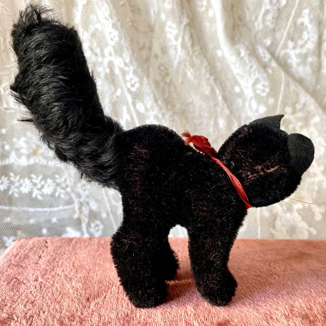 ハーマン黒猫ぬいぐるみ　ドイツヴィンテージHERMANN 検フランスアンティーク