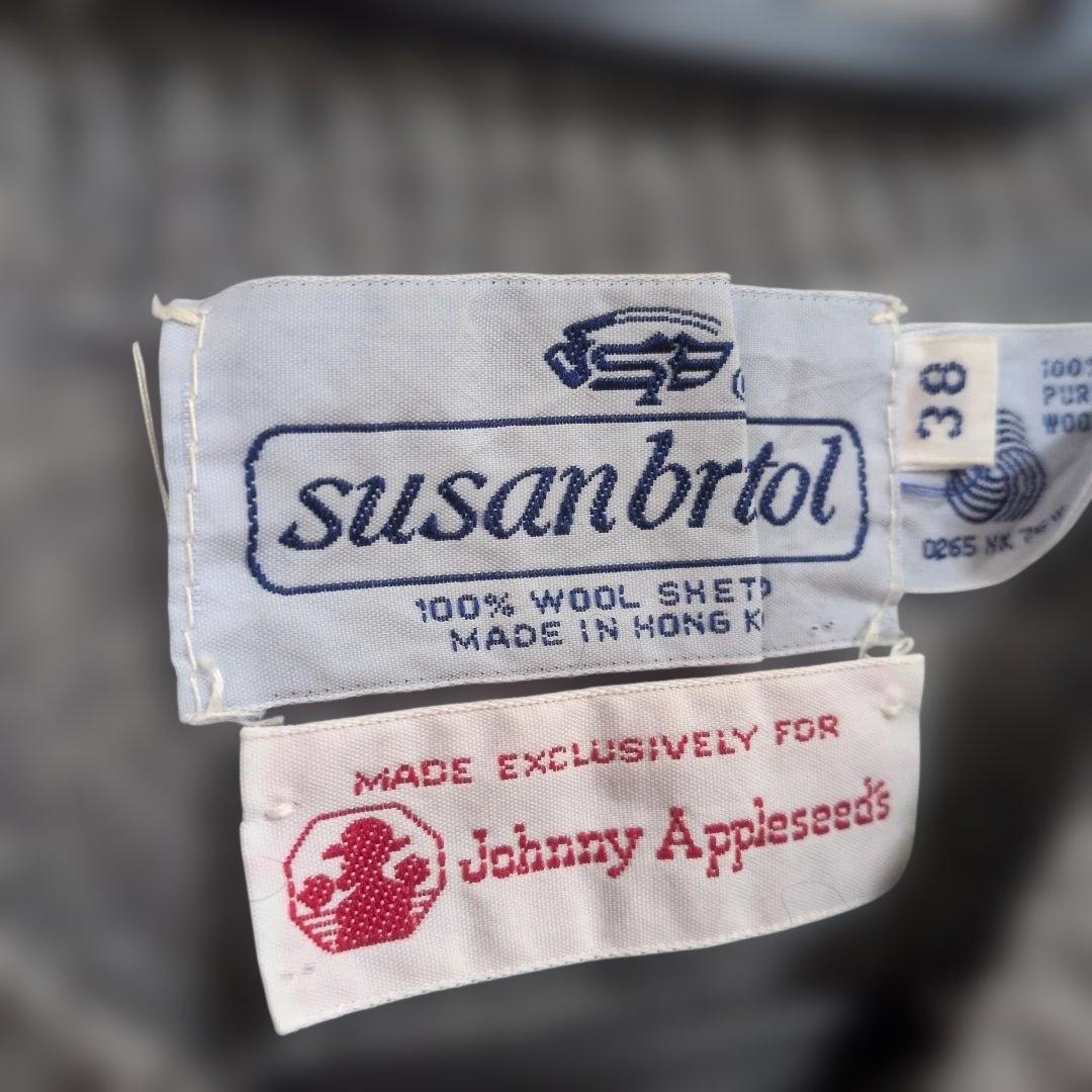 スーザンブリストル グレー ニットベスト　鳥柄