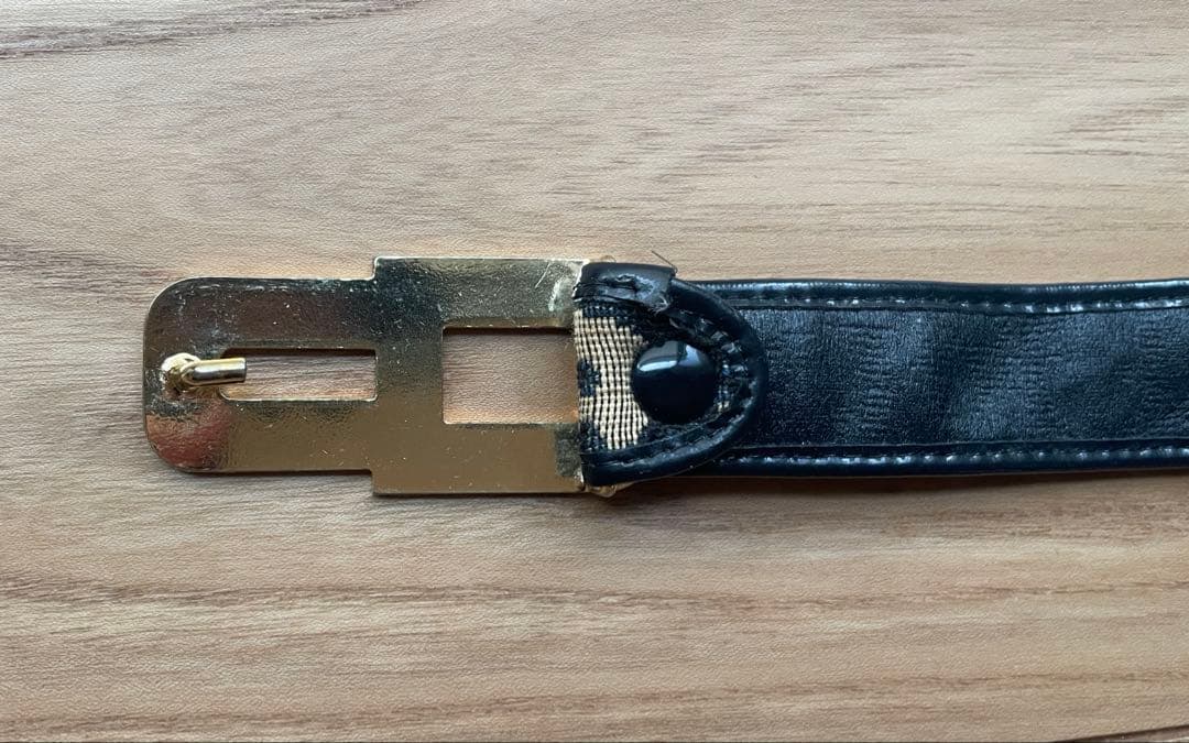 ディオール トロッター柄 ゴールドロゴバックル キャンバス×レザー ベルト