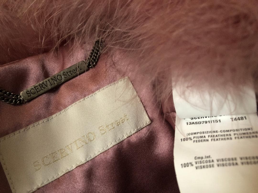 SCHERVINO Street 　フェザーコート　ピンクパープル＊ M