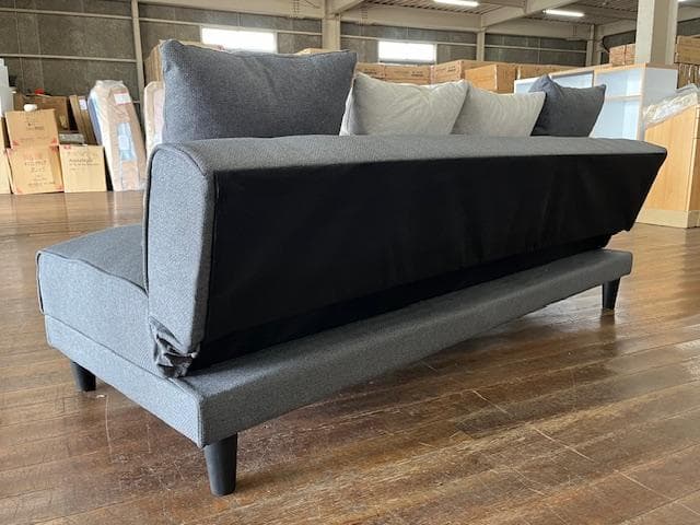ソファベッド　グレー　イージークリーン　ソファ　ゆったりサイズ　新品